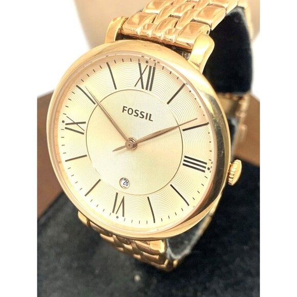 Fossil Womens Watch ES3435 Jacqueline Rose Gold Tone Stainless Steel Quartz 36mm - Picture 1 of 13